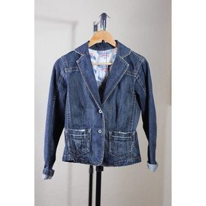 Triple Q Distressed Denim Jacket - Size M